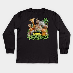 Wild Wonders: Exploring the Animal Kingdom" Kids Long Sleeve T-Shirt